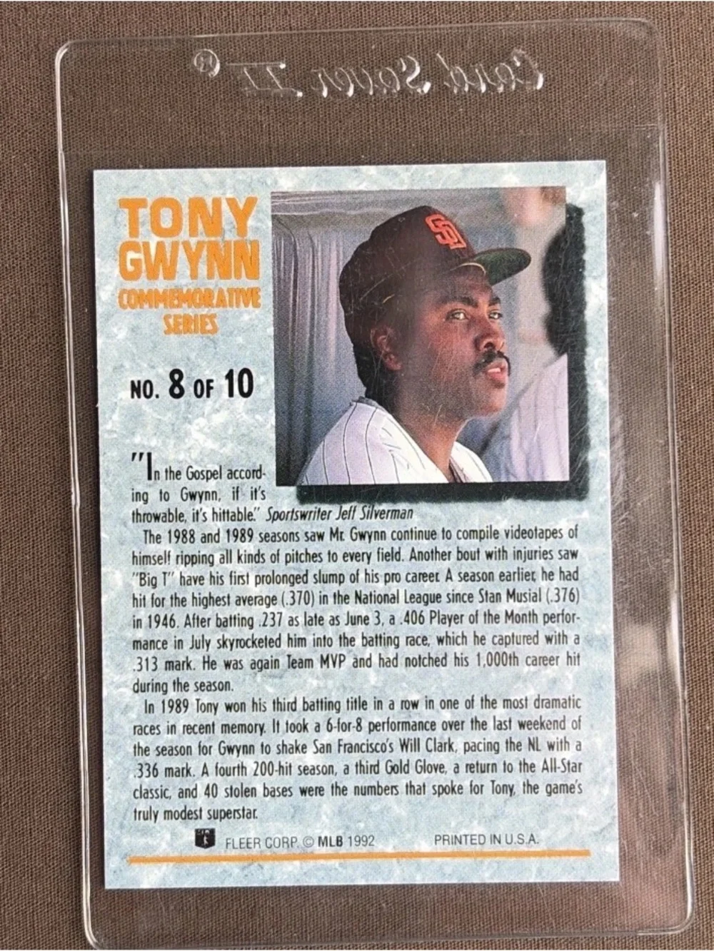 1992 Fleer Ultra Tony Gwynn Commerative Series Authentic AUTO SPECIAL